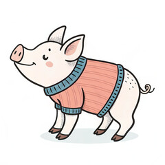 miniature pig sweater icon isolated