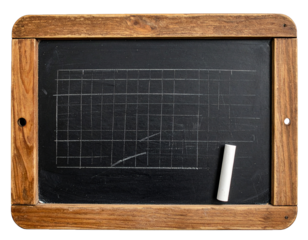 Wooden Frame Blackboard with Chalk Isolated on White Background