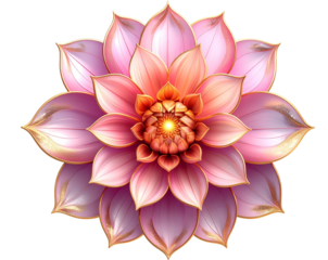  Golden pink abstract bloom with artistic gradient and metallic highlights