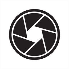 Shutter icon silhouette vector with white background