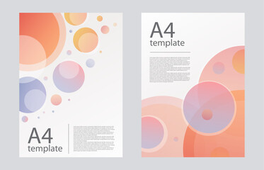 Two A4 document templates with colorful abstract circle patterns, modern abstract theme