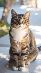 Tabby cat portrait outdoor