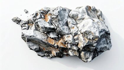 A large pile of fragmented rocks