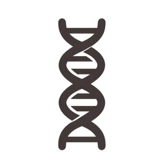 Monochrome Flat Vector DNA Helix Genetic Structure Biological Icon