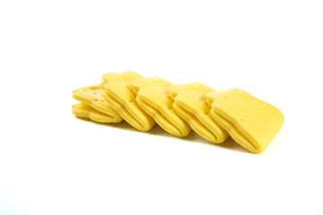 Traditional Handmade Lotus Leaf Cake Slices - Golden Yellow Asian Pastry Cuisine
