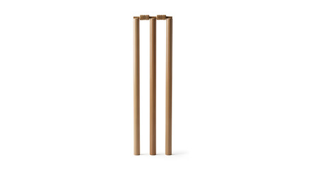 Isolated cricket wickets with bails on a white background in a studio setting for sport equipment ai generated