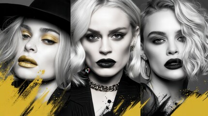 Naklejka premium portrait of three model girls 