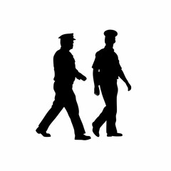 Silhouette of officer escorting parolee inside courthouse