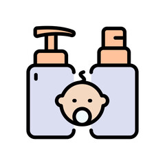 Baby cosmetics color icon. Skin care sign for web and app. Simple symbol for web design isolated on white background.