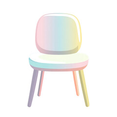 Gradient pastel flat vector icon of a minimalist modern chair.