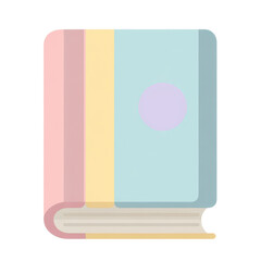 Soft pastel colored children's book icon standing upright