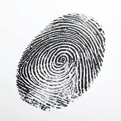 Black ink fingerprint on white