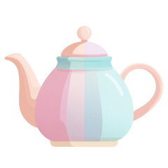 Obraz premium Soft pastel colored flat vector icon of a charming teapot.