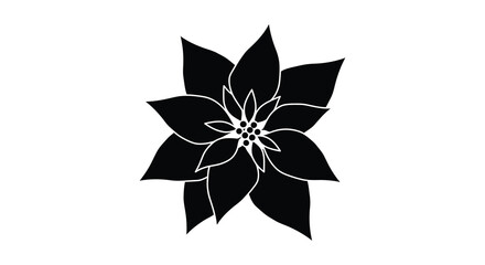 Detailed black floral design a striking botanical illustration silhouette