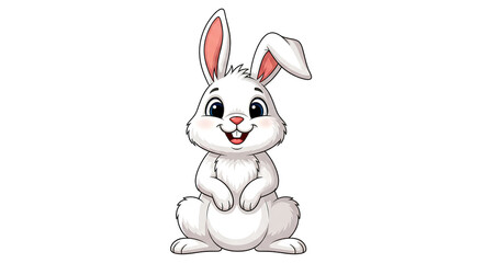 Obraz premium white rabbit with a red bow