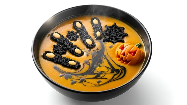 Spooky red drink with black sugar rim for Halloween parties, featuring a ghoulish eyeball in a clear glass on a clean white background