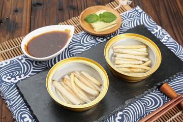 Xiamen Geoduck Clam Seafood Specialty Cuisine with Soy Sauce Traditional Chinese Food