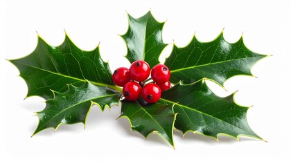 Holly sprigs with red berries