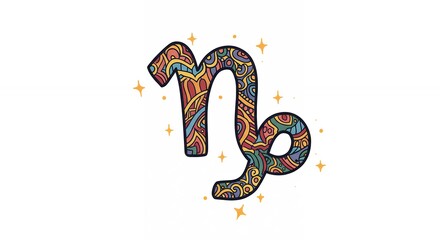 Capricorn zodiac sign design