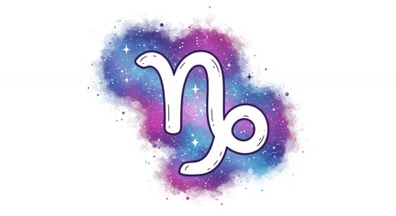 Capricorn zodiac sign illustration