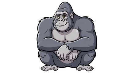 gorrila on white background