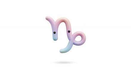 Colorful pastel capricorn zodiac sign