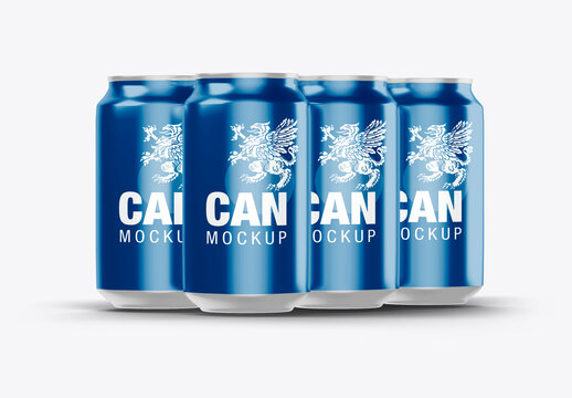 Six-Pack Cans Mockup