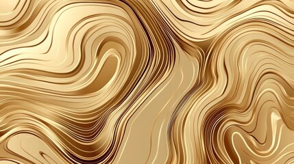 Luxurious Golden Fluid Art Background with Dynamic Swirling Lines