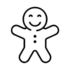 gingerbread man vector icon isolated on white background