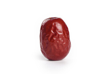 Xinjiang Red Jujube Date Fruit Isolated on White Background - Traditional Chinese Superfood