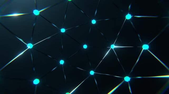Cyan Flashing Geometric Wireframe Background VJ Loop in 4K