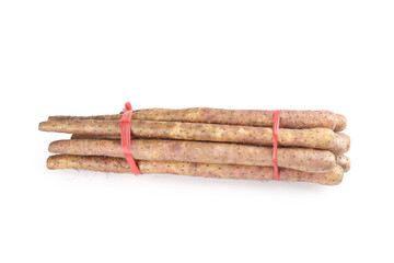 Fresh Yam Roots Bundle from Henan China on White Background