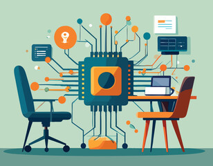 Visualize the Future A Neuromorphic Chip at the Center of Innovation, Connecting Ideas and Data in an Interactive Office Environment