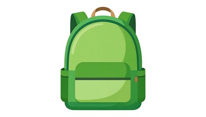 Cartoon illustration of a bright green backpack