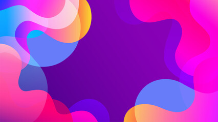 Abstract background with bright liquid shapes. Vibrant color gradients. Flowing dynamic vivid colored waves. Vector illustration.