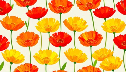 Obraz premium Floral poppy pattern on light background