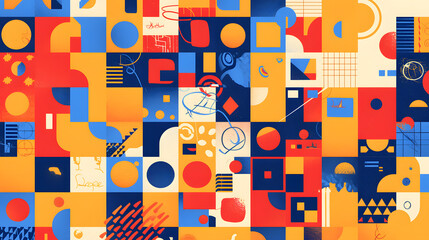 flat vector comic style abstract vertical panel