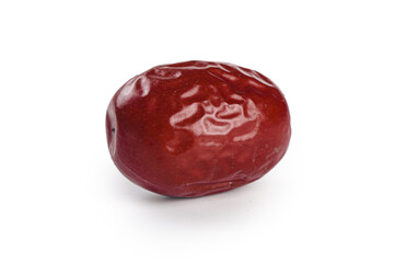 Xinjiang Red Jujube Sweet Chinese Date Fruit Isolated on White Background