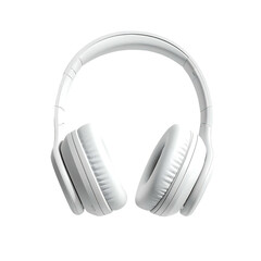 Pair of sleek, white over-ear headphones with subtle textured earcups and a comfortable headband, presented against a black background