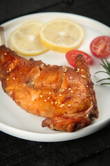 Roasted Rabbit Legs with Sesame Seeds and Fresh Garnish - Sichuan Style Chinese Cuisine