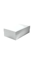 A plain, rectangular, white cardboard box, slightly angled, implying storage or packaging.  It's simple and clean, appearing new and unused