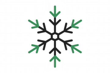 Snowflake icon representing cold, winter, or hvac cooling system with arrows indicating lowering temperature