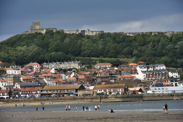 Panorama of the English town of Scarborough
