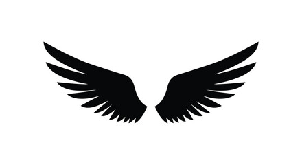 Elegant black wings spread open a striking minimalist design silhouette