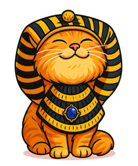 Cute Cat Ancient Egyptian Gods Pharaoh Funny Egypt Mythology