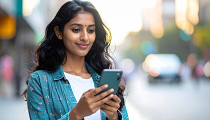 Young woman using a smartphone outdoors