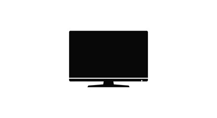 Simple black television on a white background a striking image silhouette