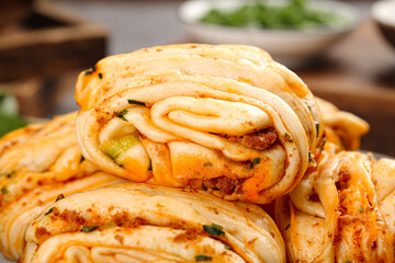 Steamed Pork Buns with Vegetables - Traditional Asian Dumplings with Savory Filling