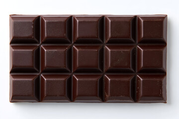 Dark Brown Chocolate Bar Delicious Confection Square Sections. Mock up promotion information for marketing announcements and details, blank white space.