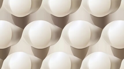 Elegant Seamless Pattern Featuring Creamy White Spheres and Subtle Shadows